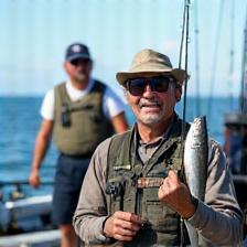Guide Shun Watanabe with customers in boat